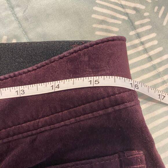 Democracy AbSolution Maroon Stretch High Rise Flare Bootcut Velvet Pants 12 - Picture 6 of 11